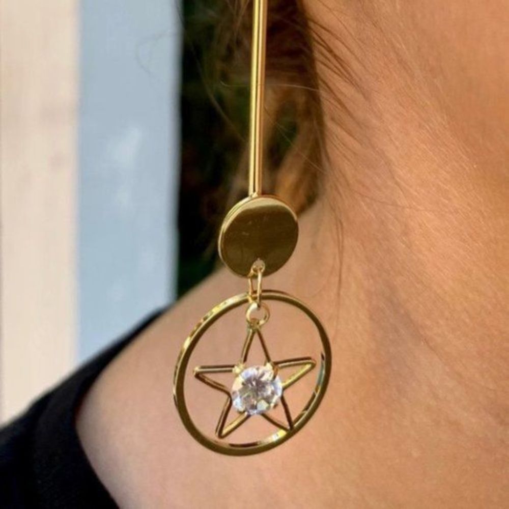 🥂HP🛍 Gold Filled Drop Star CZ Earrings